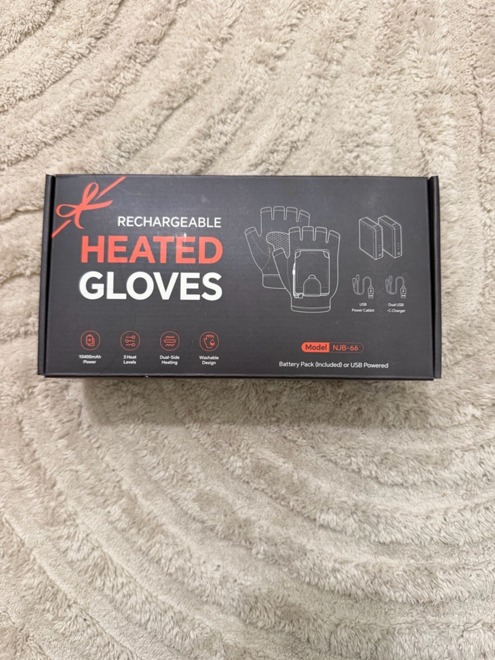 Rechargeable Heated Gloves - Black